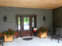 Porte d'entr&eacute;e en fibre de verre avec lat&eacute;raux